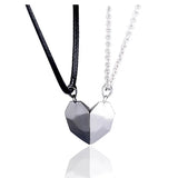 2PC/Set Fashion Magnet Necklace for Couple - Stainless Steel Heart Pendant