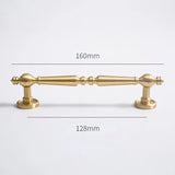 Vertical Solid Brass Gold Drawer Knobs T-Bar Handle