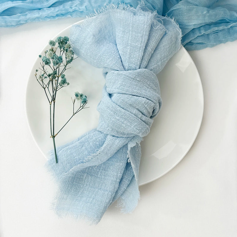 30pcs Sky Blue Gauze Cotton Napkins