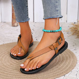 Open Toe Casual Buckle Strap Soft Bottom Flip Flops