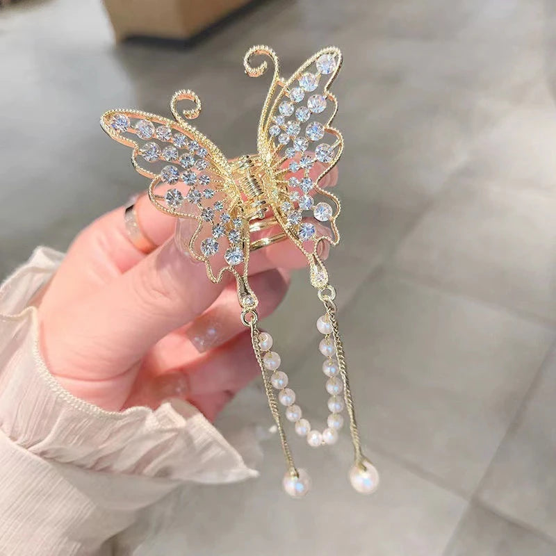 Butterfly Pearl Tassel Hairpin