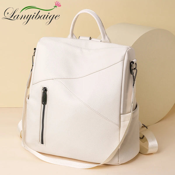 Fashion Soft Leather Backpack Shoulder Bag