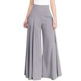 Pleated High Waist Elastic A-Line Palazzo Trousers