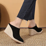 Wedge Platform Slippers - High Soft Pointed