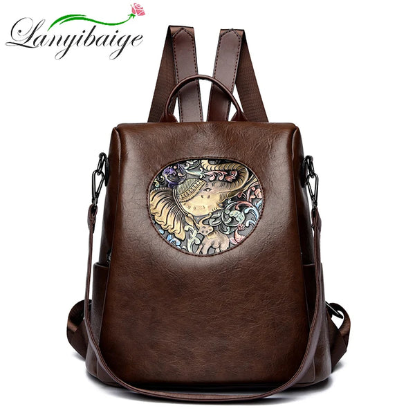 Retro Shoulder Bag - Soft Leather Fashion Backpack