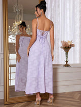 Purple Spaghetti Strap Dress - Elegant Maxi Dress