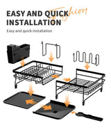 Dish Drying Rack with Drainboard – Expandable Kitchen Rack