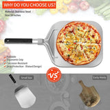 Folding Aluminum Pizza Peel for Pizza Stone, Professional Home Use Pizza Shovel