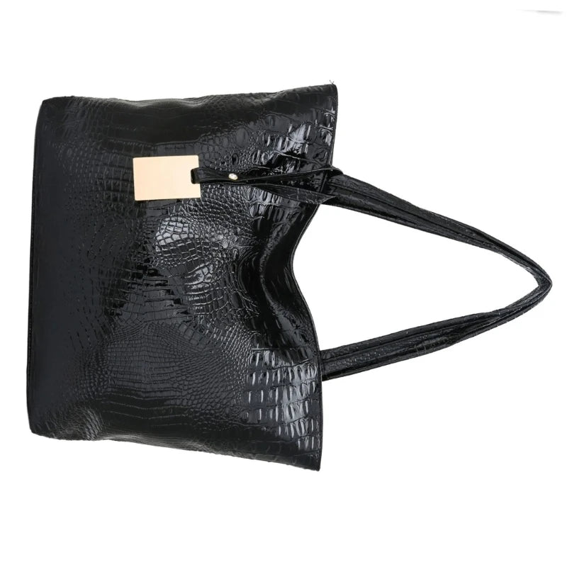 Metallic PU Leather Big Shoulder Bag