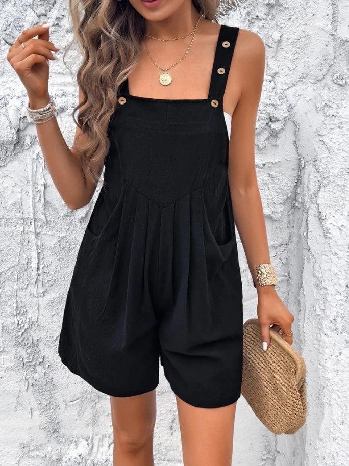 Casual Pocket Design Rural Fashion Romper