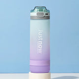 600ml New Fashion Water Bottle with Straw – Portable Outdoor Shaker