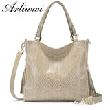 Shiny Serpentine Shoulder Bag - Luxury Handbag