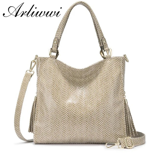 Shiny Serpentine Shoulder Bag - Luxury Handbag