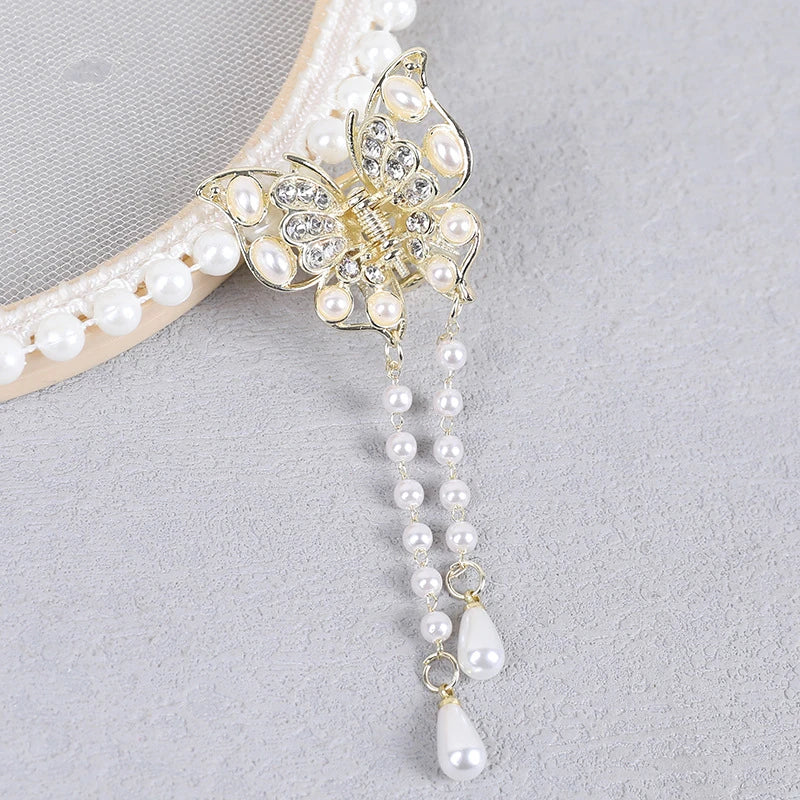 Butterfly Pearl Tassel Hairpin