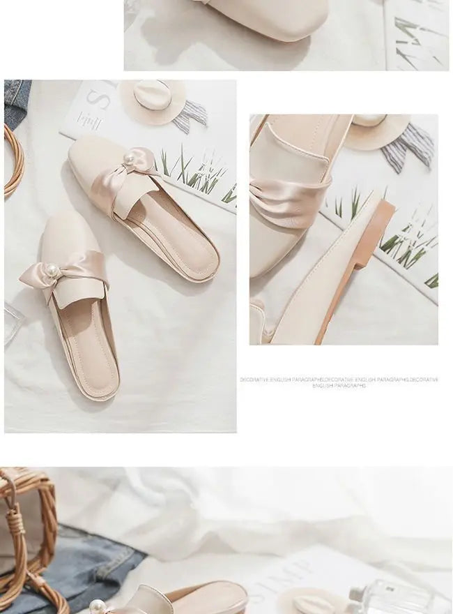 Beige Soft Skin Comfortable All Day Wear Mules