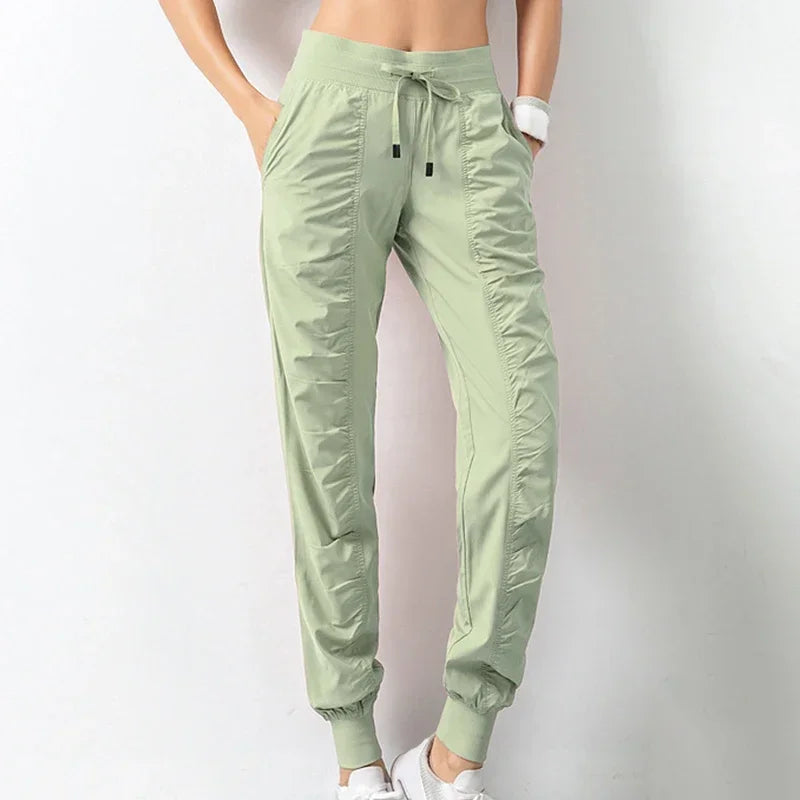 Fabric Drawstring Sporty Joggers