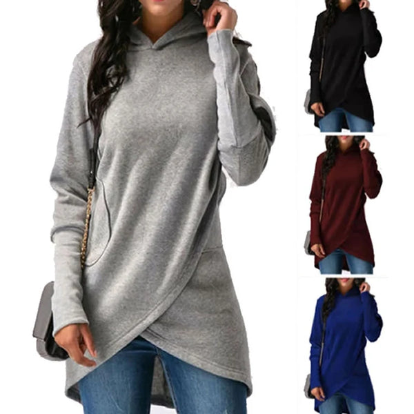 Hooded Long Sleeve Long Sweater