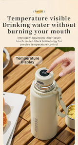 Stainless Steel Thermal Bottle with Tea Filter - Temperature Display