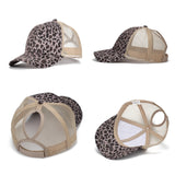 Leopard Print High Ponytail Ball Cap