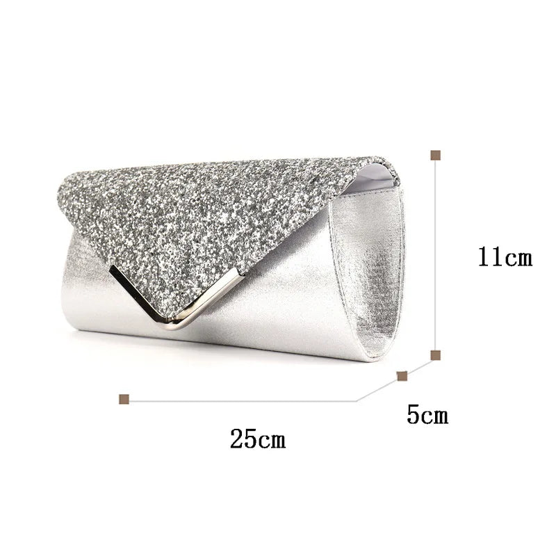 Pleated Sequins Evening Clutch