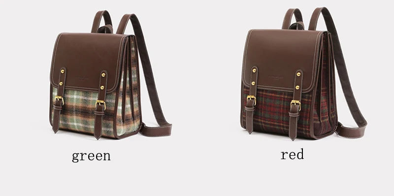 Retro Plaid Backpack for School, Travel, and Everyday Use