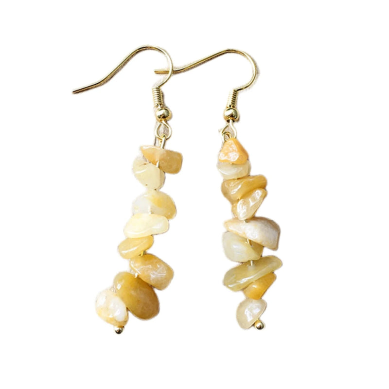 Natural Tumbled Stone Dangle Earrings