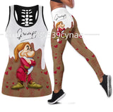 Disney Donald Duck Hollow Vest + Leggings Yoga Suit