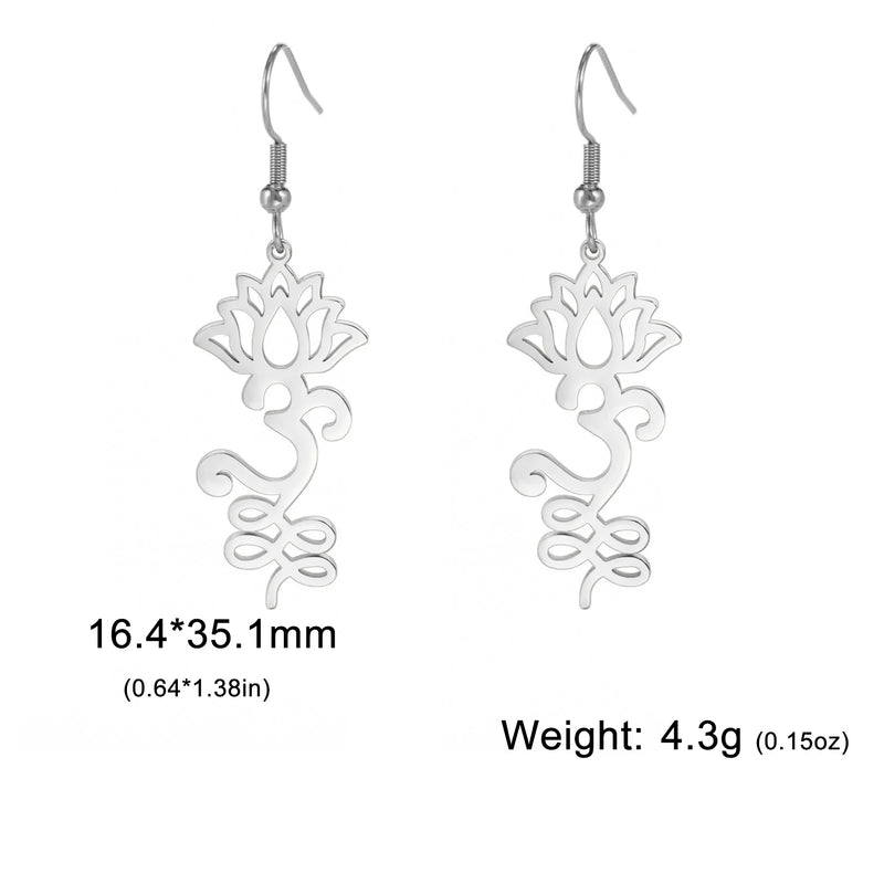 Lotus Flower Drop Earrings