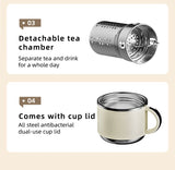 Stainless Steel Thermal Bottle with Tea Filter - Temperature Display