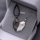 2PC/Set Fashion Magnet Necklace for Couple - Stainless Steel Heart Pendant