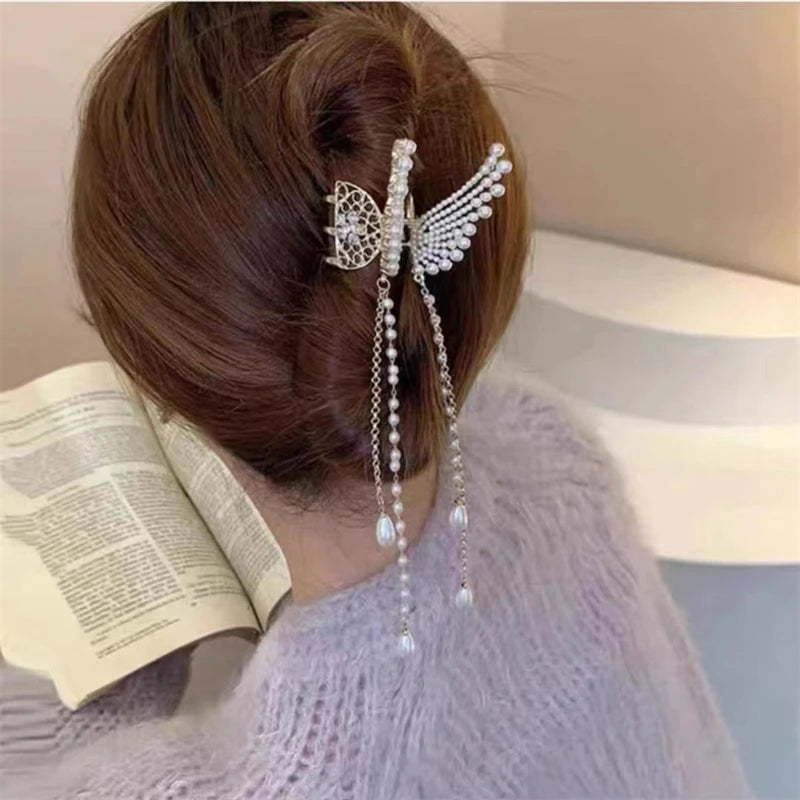 Butterfly Pearl Tassel Hairpin