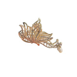 Butterfly Fashion Hair Claw: Rhinestone Pearls Hair Clip