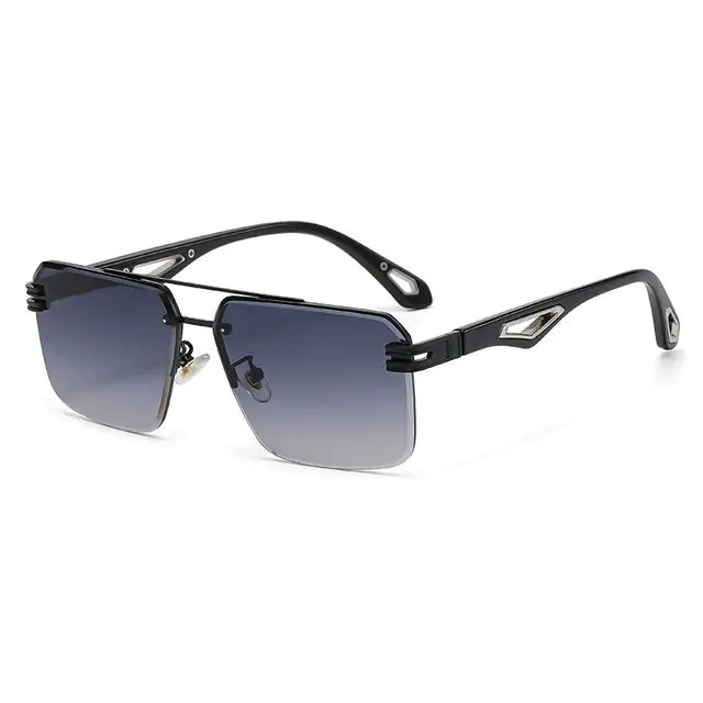 Oversized Rimless Rectangle Sunglasses - The Next Door Neighbor 