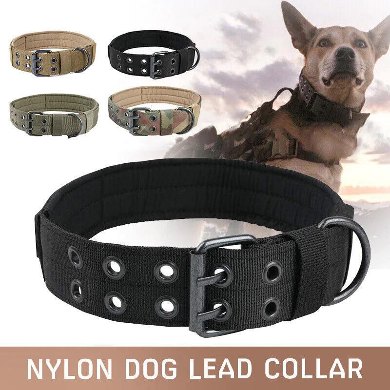 2" Wide Tactical Heavy Duty Nylon Large Dog Collar