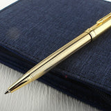 Luxury Metal Ballpoint Pen - Stainless Steel with Golden Trim