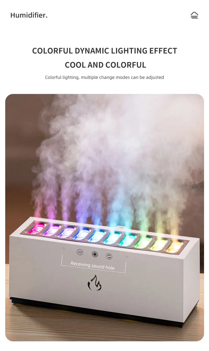 Heavy Fog Air Humidifier with RGB LED Lamp & Sound Rhythm Spray