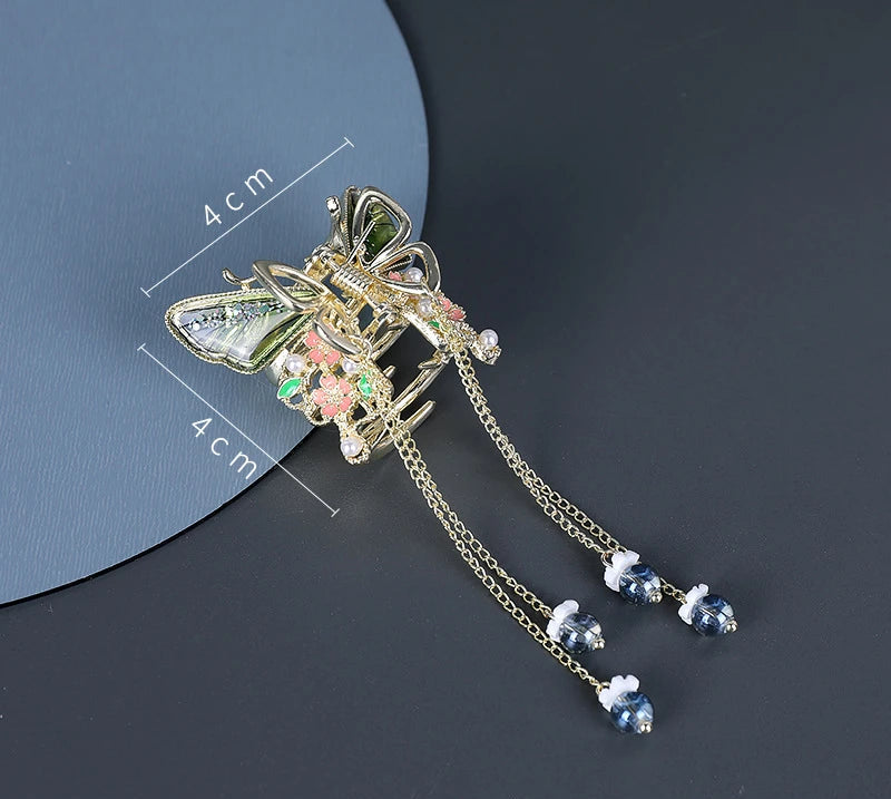 Butterfly Pearl Tassel Hairpin