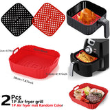 2Pcs Air Fryer Silicone Basket & Mold (Reusable Pan Liner)