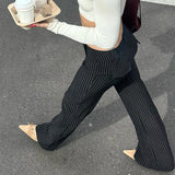 Striped Low-Waisted, Vintage Streetwear Pants