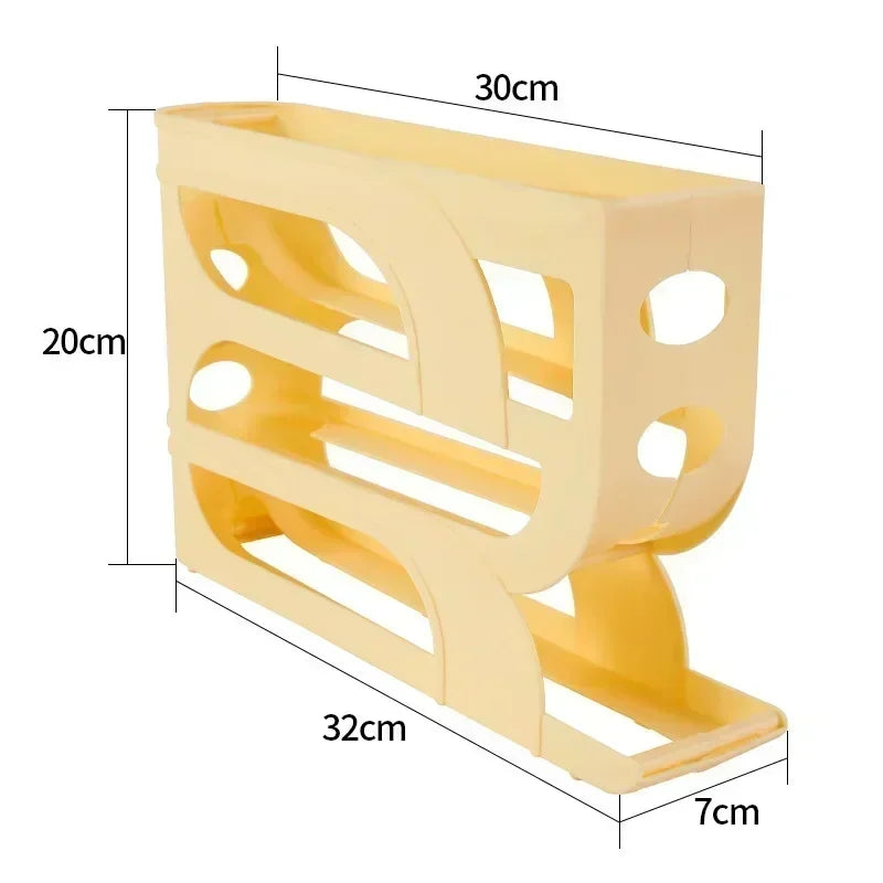 4-Tier Automatic Rolling Egg Holder for Fridge