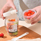 1Pc Breakfast Fruit Oat Yogurt Salad Cup with Lid and Spoon