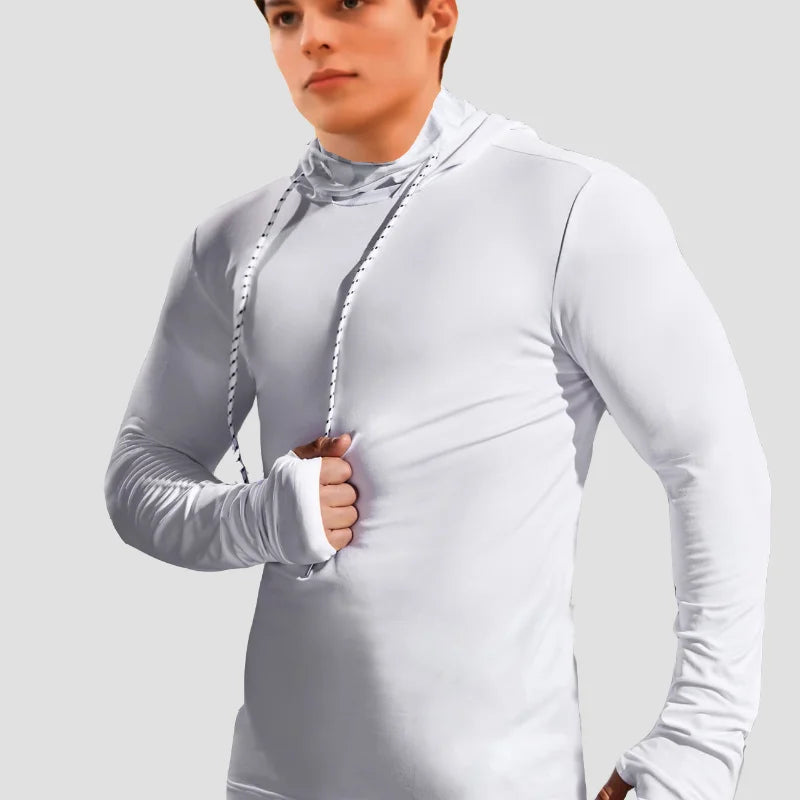 Men's Gym Thin Hoodie - Long Sleeve with Mask