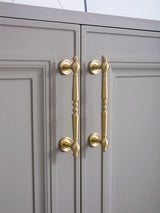 Vertical Solid Brass Gold Drawer Knobs T-Bar Handle