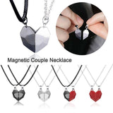 2PC/Set Fashion Magnet Necklace for Couple - Stainless Steel Heart Pendant