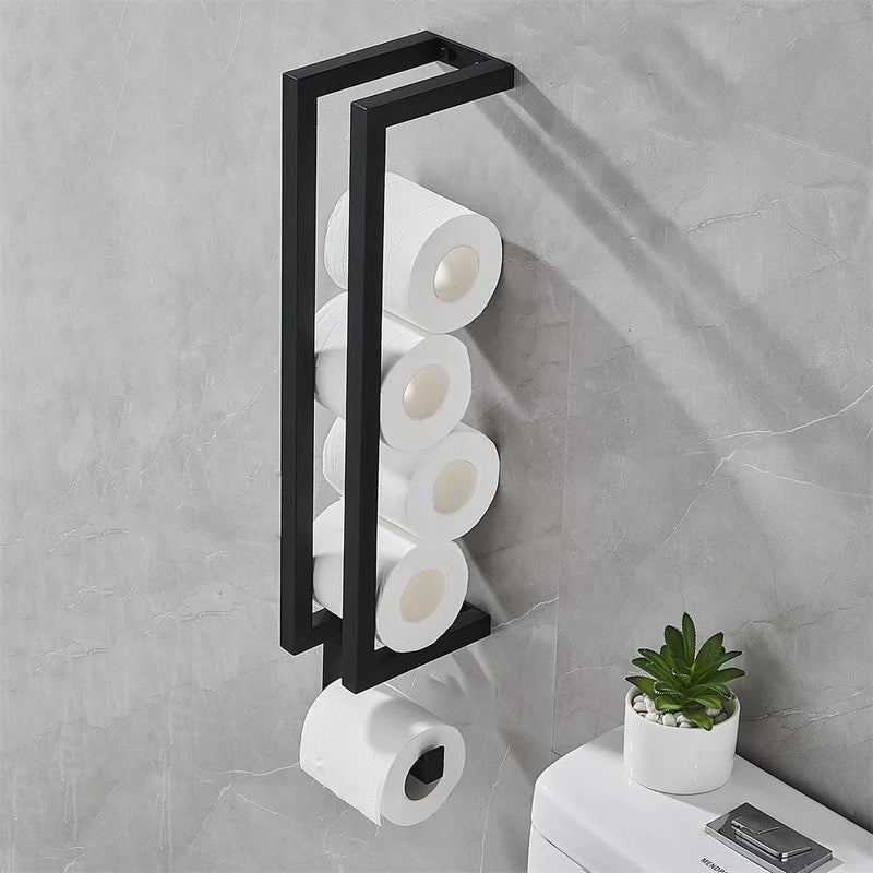 Black Towel Rack Holder - Stainless Steel