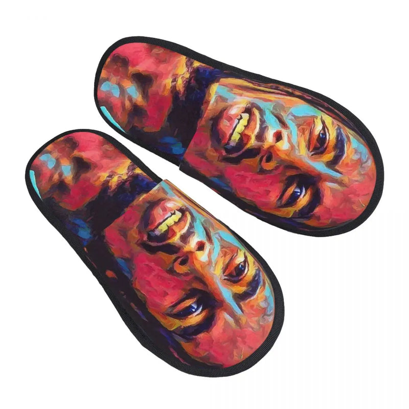 Jamaica Reggae Rock Bob Marley Soft Comfort Memory Foam Slippers