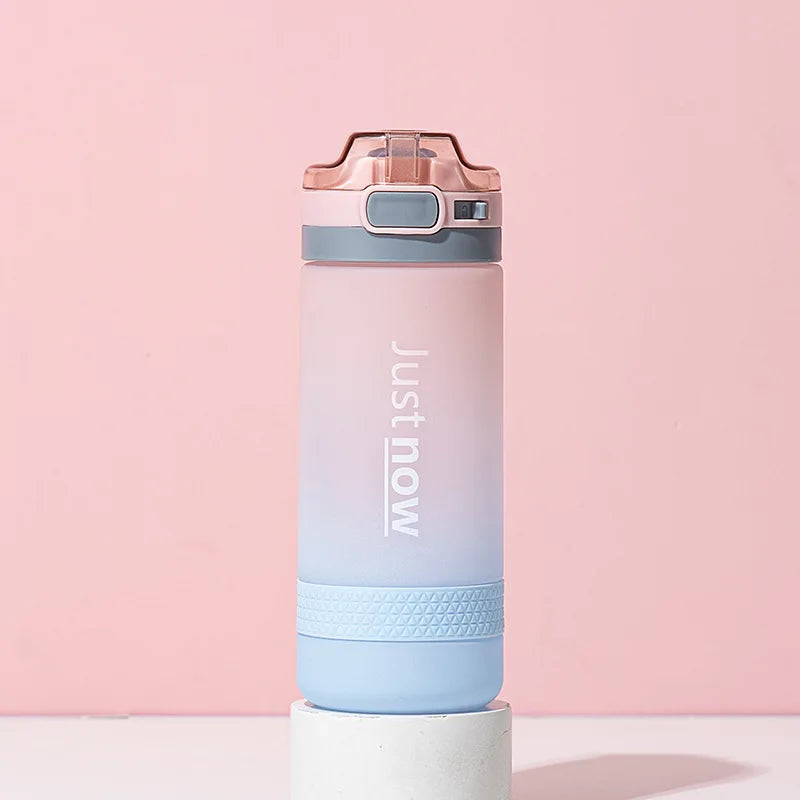 600ml New Fashion Water Bottle with Straw – Portable Outdoor Shaker