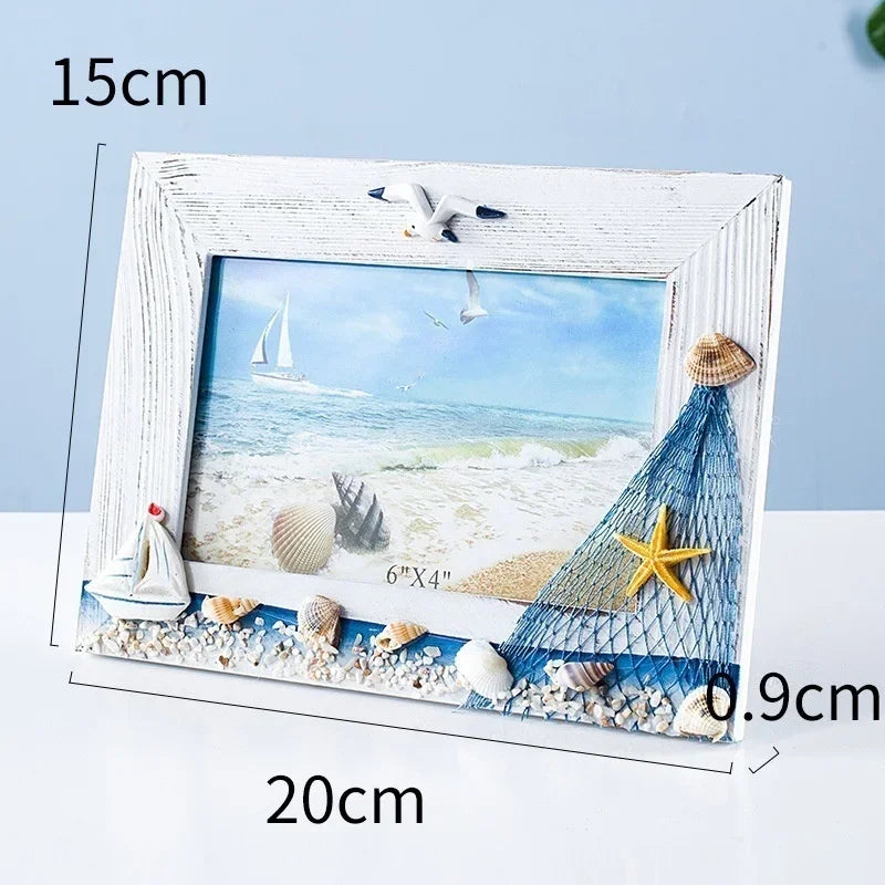 Ocean-Themed Wooden Photo Frame