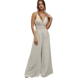 Sleeveless V-Neck Skinny Sheath Backless Trousers Jumpsuit