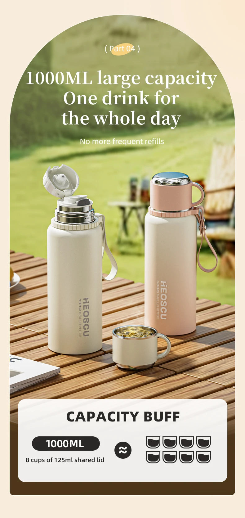 Stainless Steel Thermal Bottle with Tea Filter - Temperature Display